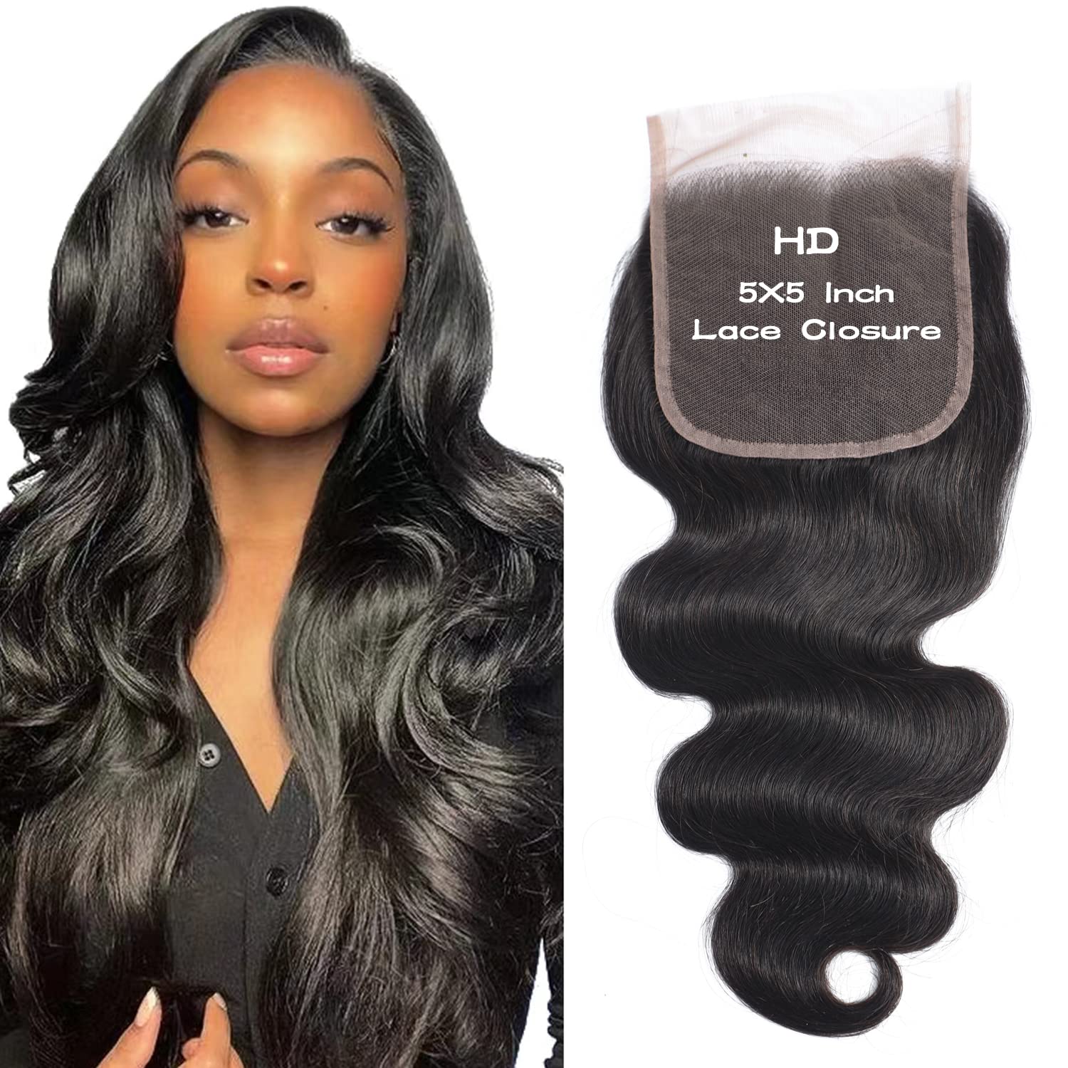 5x5 Body Wave HD Lace Closure 100% Human Hair