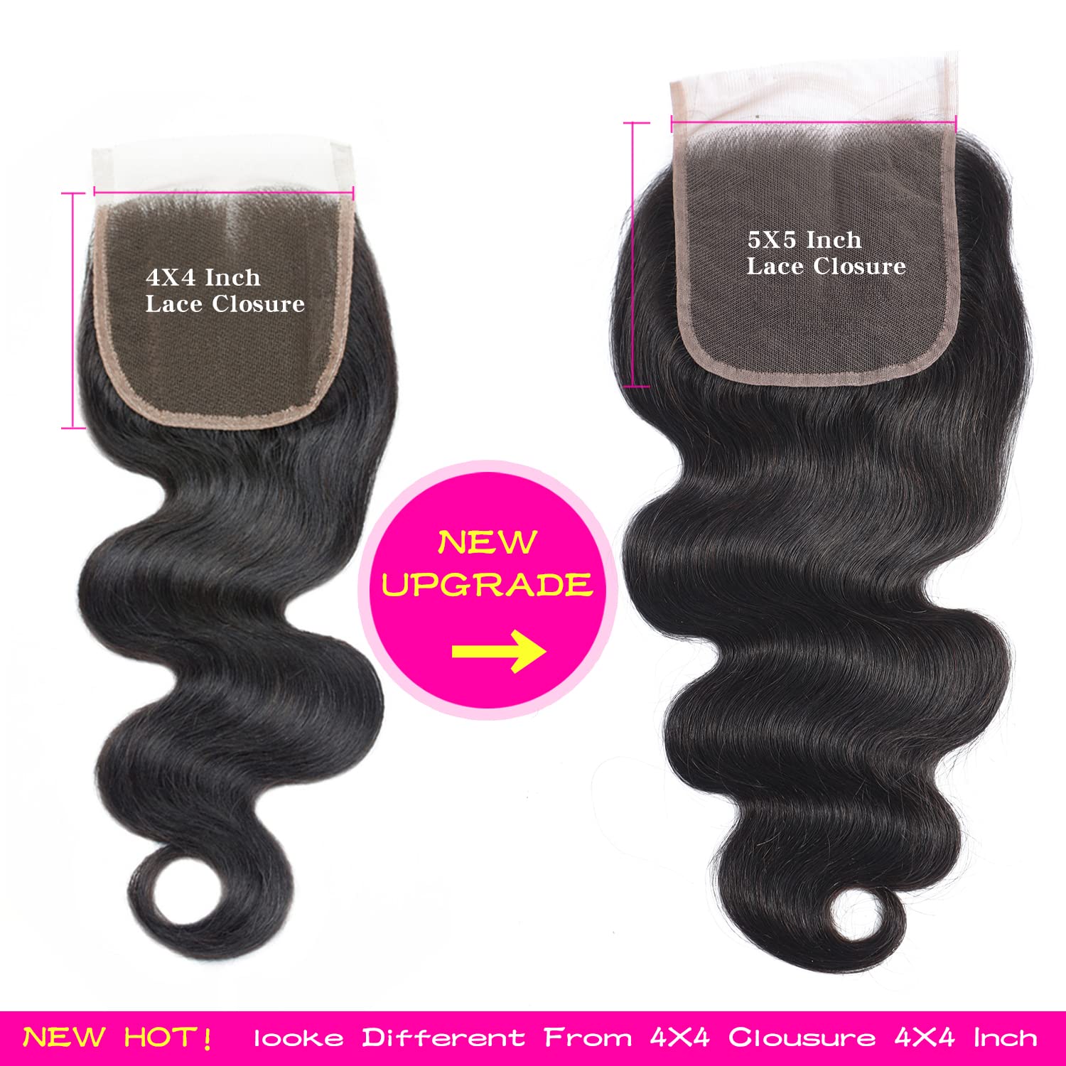 5x5 Body Wave HD Lace Closure 100% Human Hair