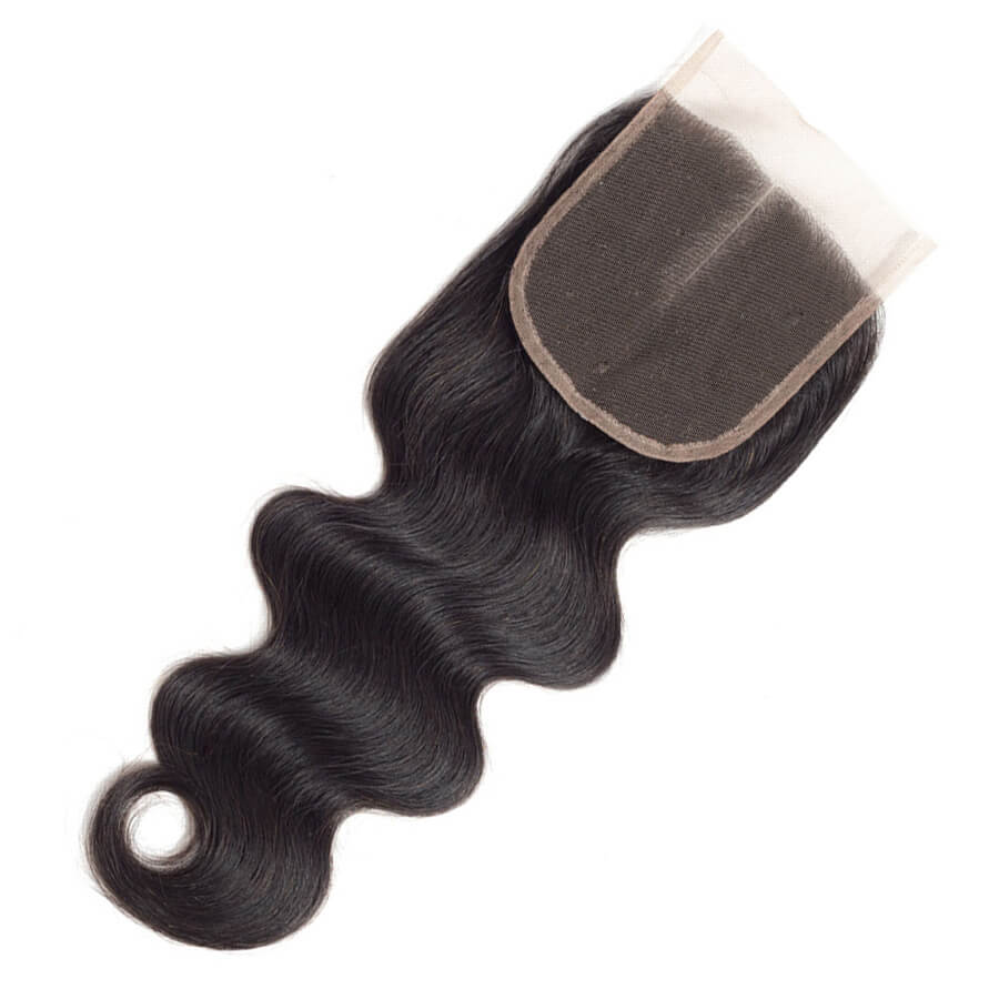 4x4 HD Transparent Lace Closure Body Wave Human Hair Closure Natural Black Hair Top Swiss Lace