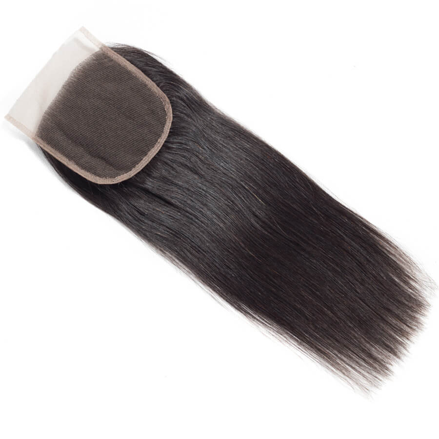 4x4 HD Transparent Lace Closure Straight Human Hair Closure