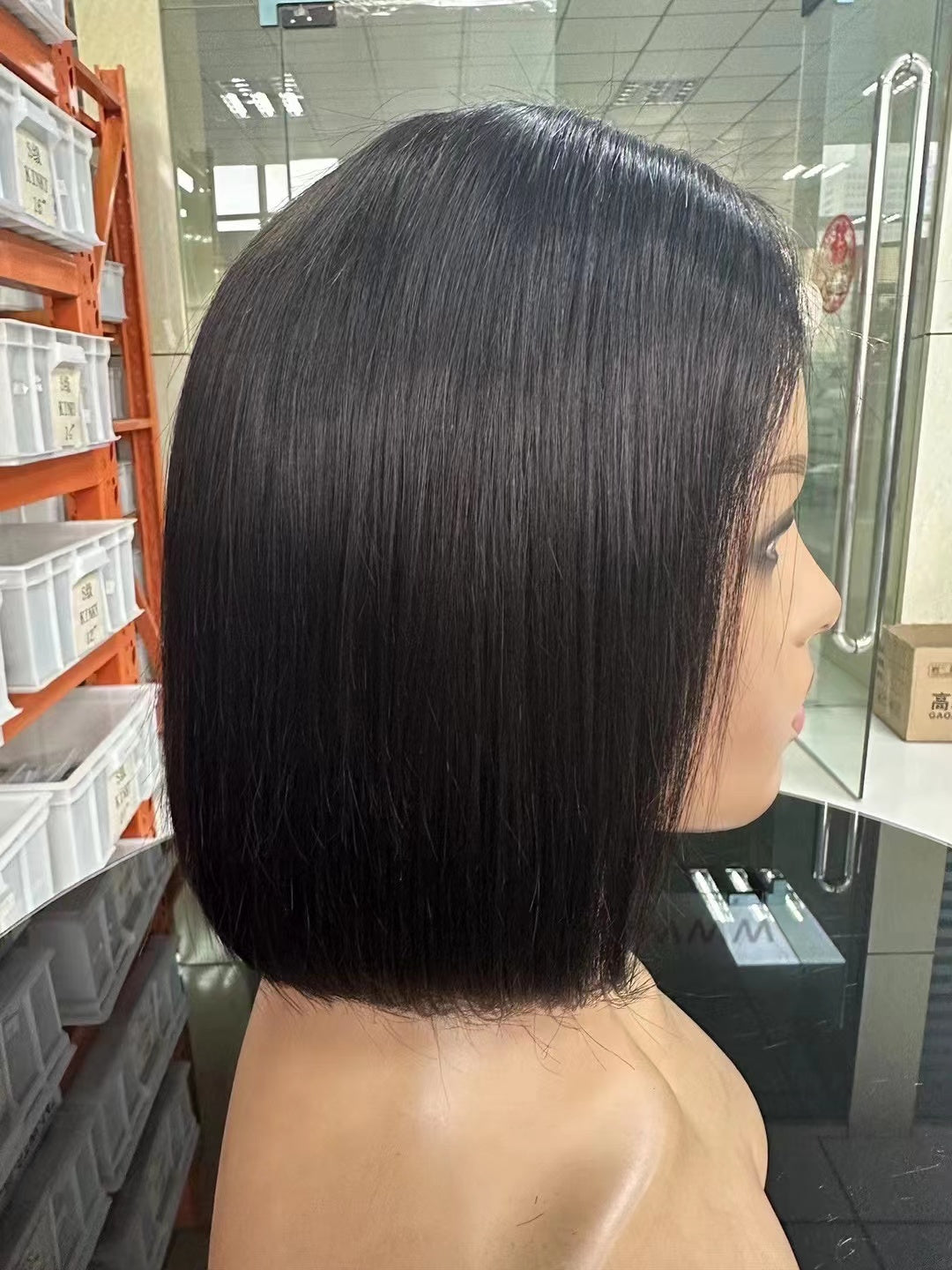 Bone Straight 4x4 Lace Closure Transparent BOB Wig Wholesale Virgin Human Hair