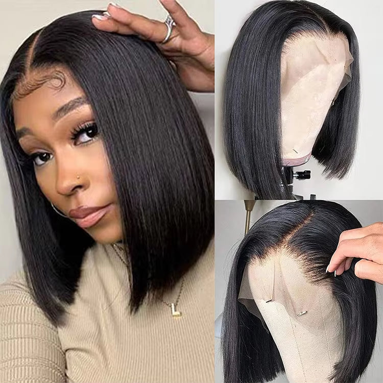 Bone Straight 13x4 Transparent Lace Frontal BOB Wig Wholesale Virgin Human Hair