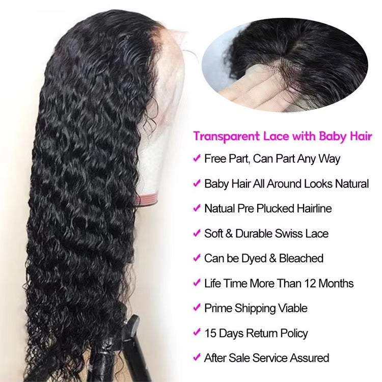 Deep Curly 13x4 Transparent Lace Frontal Wig Wholesale, Forever Curls, Bleached Knots & Preplucked