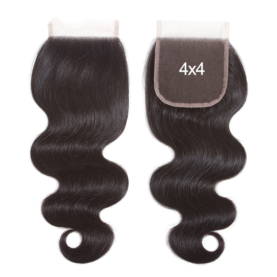 4*4 Transparent Lace Closure  100% Virgin Human Hair