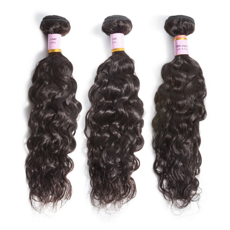 Virgin Cuticle Aligned Human Hair Bundles water wave Human Hair Weave extensions