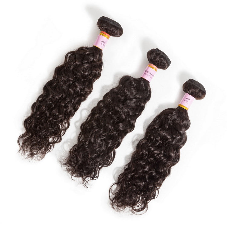 Virgin Cuticle Aligned Human Hair Bundles water wave Human Hair Weave extensions