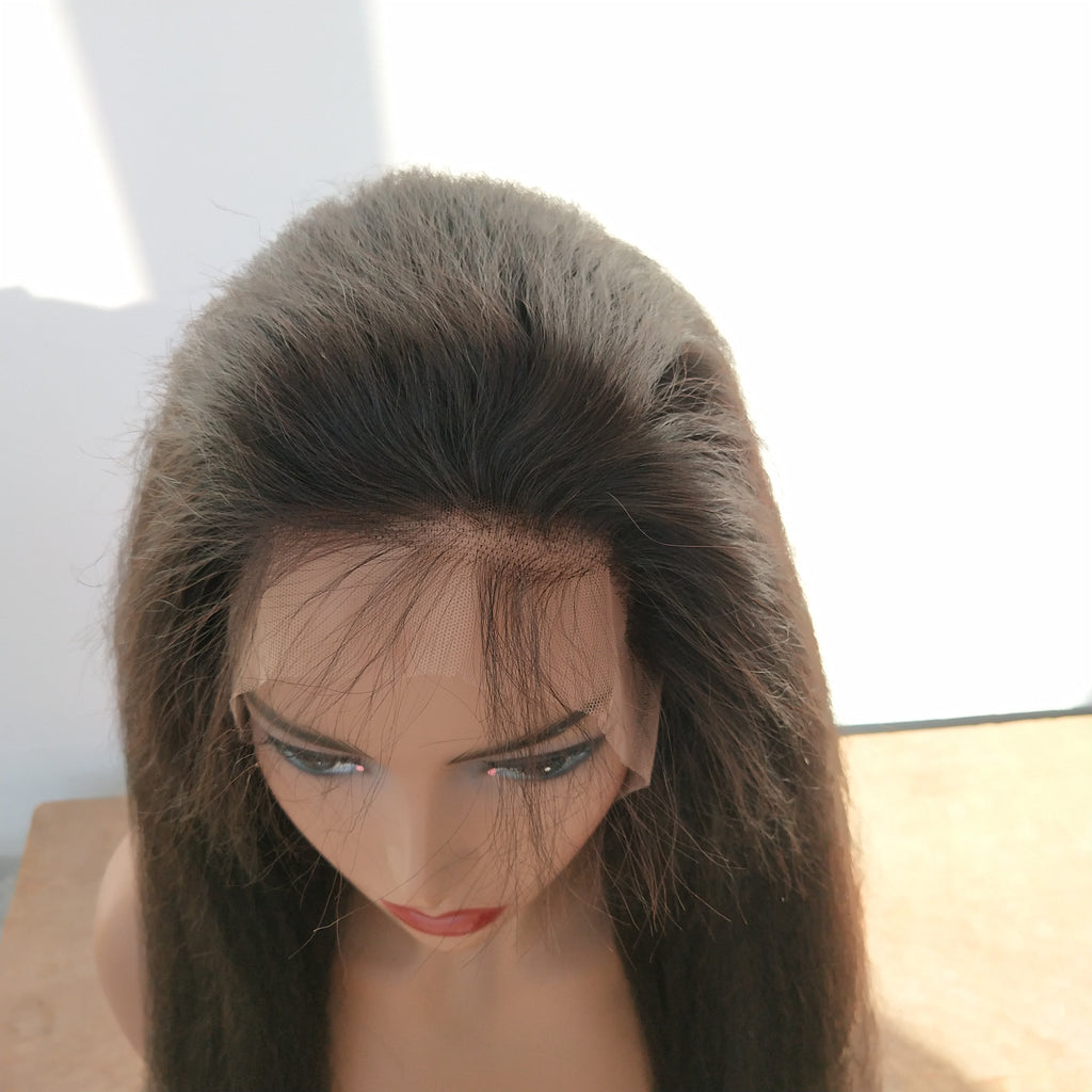 Kinky Straight 13x4 Transparent Lace Frontal Wig Wholesale, No Tangle, No Shedding, Can be Dyed Easily