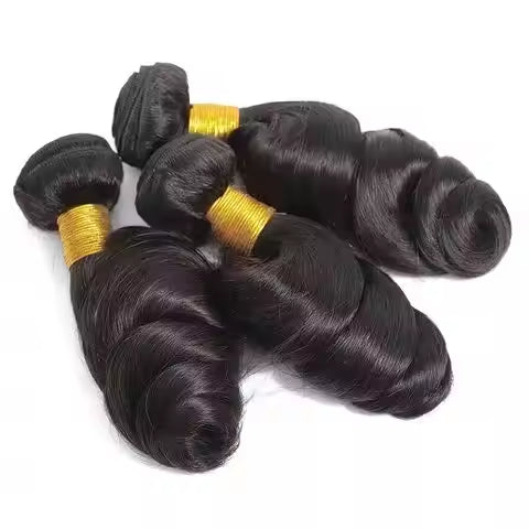 Natural Full Cuticle Aligned Virgin Brazilian Human Hair Extensions Loose Wave