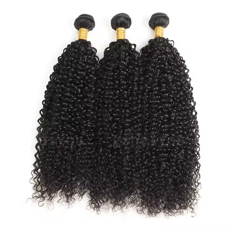 Virgin Cuticle Aligned Human Hair Bundles Curly Human Hair Extension