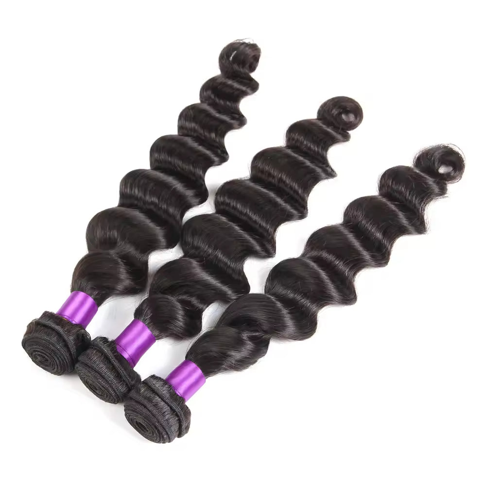 Virgin Cuticle Aligned Human Hair Bundles Loose Deep Human Hair Weave extensions