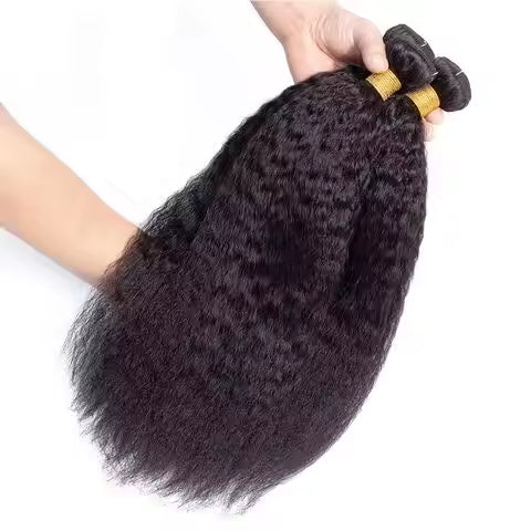 Virgin Cuticle Aligned Human Hair Bundles Kinky straight Human Hair Weave extensions