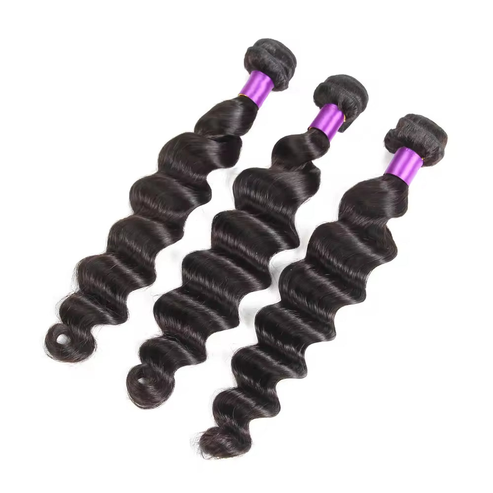 Virgin Cuticle Aligned Human Hair Bundles Loose Deep Human Hair Weave extensions