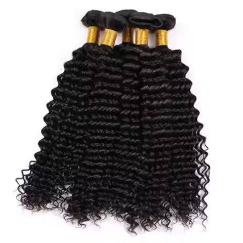 Virgin Cuticle Aligned Human Hair Bundles Deep Wave Hair Extension