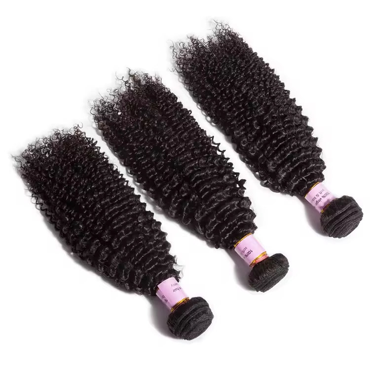 Virgin Cuticle Aligned Human Hair Bundles Kinky Curly Human Hair Weave