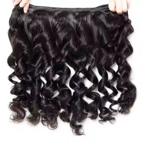 Natural Full Cuticle Aligned Virgin Brazilian Human Hair Extensions Loose Wave