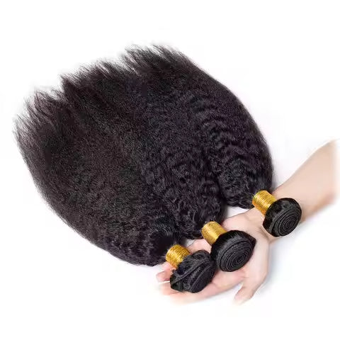 Virgin Cuticle Aligned Human Hair Bundles Kinky straight Human Hair Weave extensions
