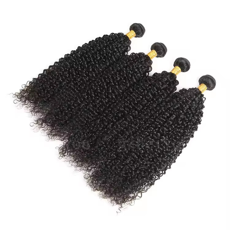 Virgin Cuticle Aligned Human Hair Bundles Curly Human Hair Extension