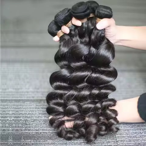 Natural Full Cuticle Aligned Virgin Brazilian Human Hair Extensions Loose Wave