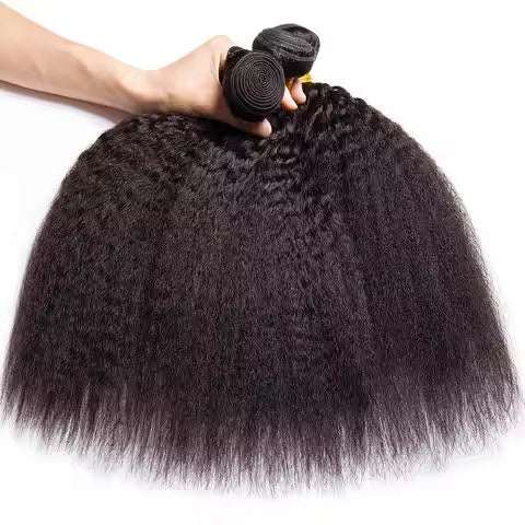 Virgin Cuticle Aligned Human Hair Bundles Kinky straight Human Hair Weave extensions