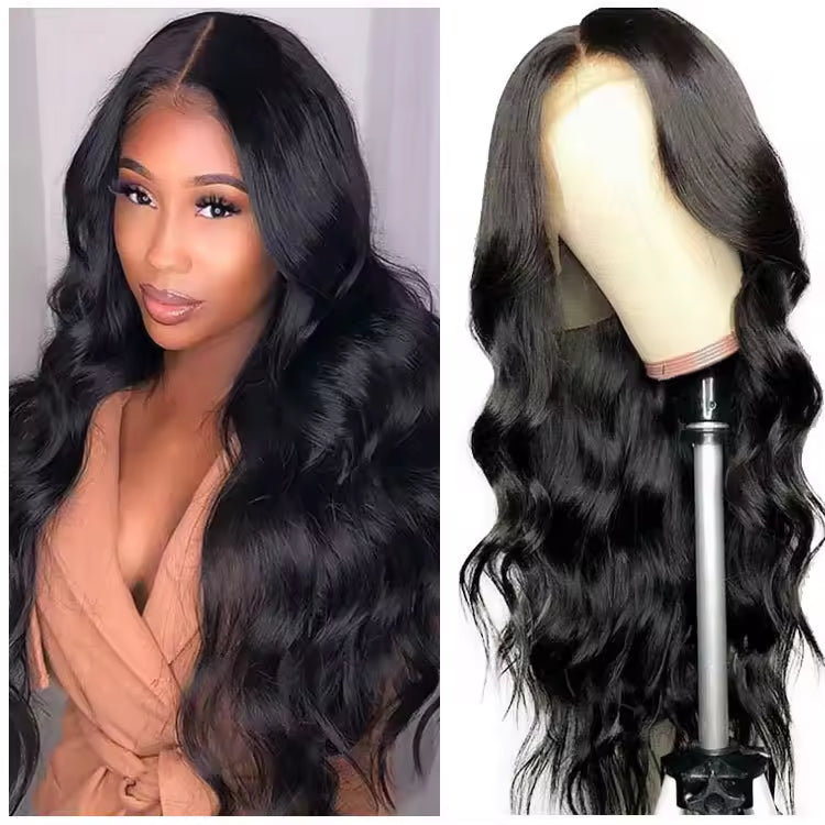 Body Wave 13x4 Transparent Lace Frontal Wig Wholesale, 180% Density with Full Hair, 100% Unprocessed Virgin Human Hair Material