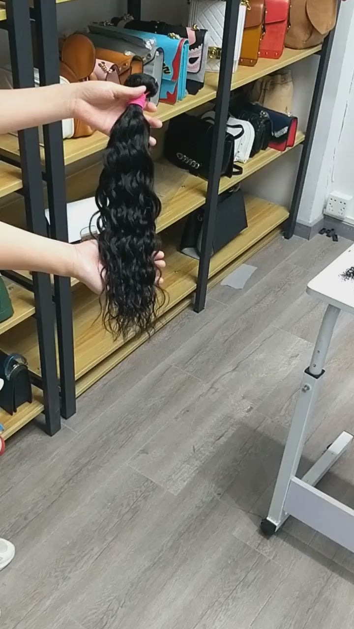 Virgin Cuticle Aligned Human Hair Bundles water wave Human Hair Weave extensions